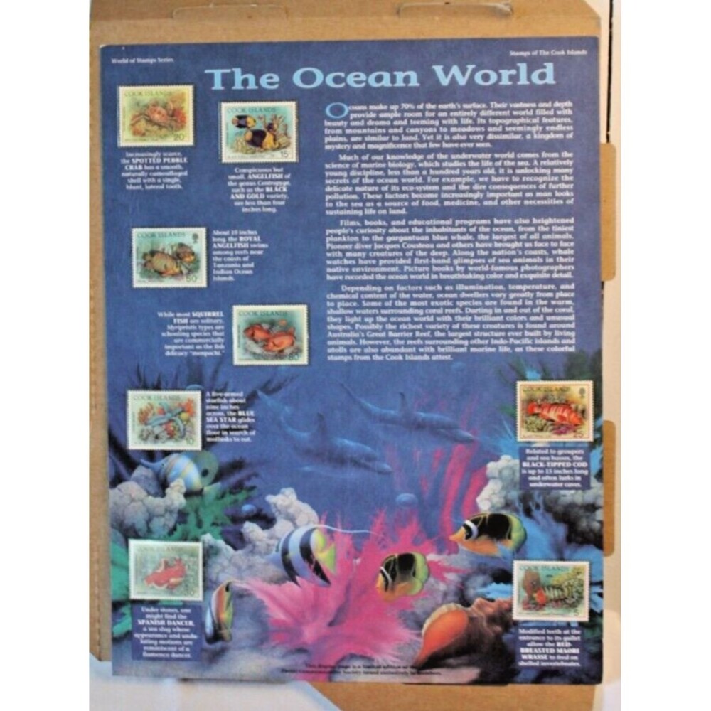 Postal Commemorative Society World Of Stamps Series THE OCEAN WORLD,Cook Islands